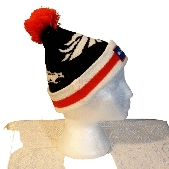 Denver Broncos Beanie Hat Cap Orange Cuffed Pom Pom Knit Football Bud Light - Picture 4 of 8